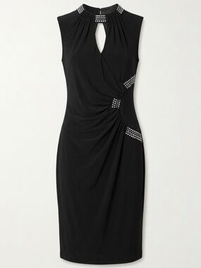 Cache Black Sheath Mini Dress with Cutout Details - size Large